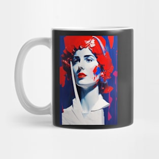 Blue & Red Lady #1 Mug